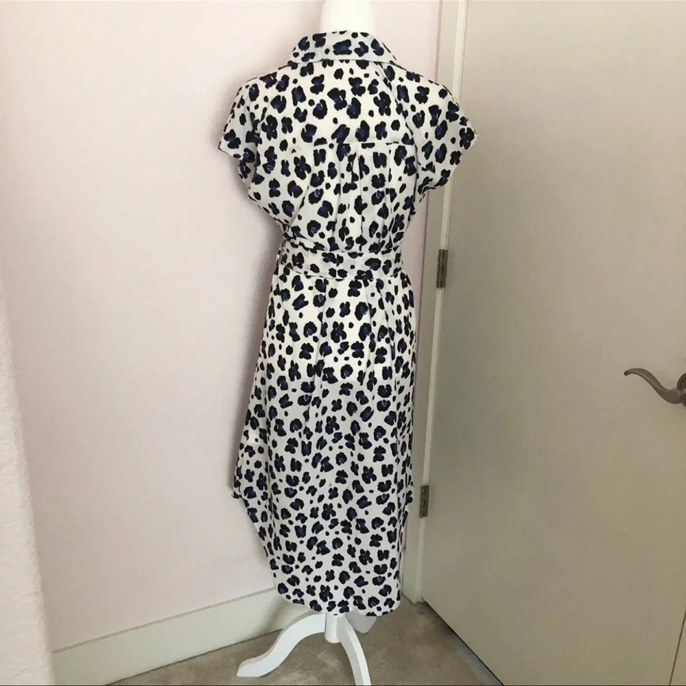 bar lll short sleeve shirt midi dress white/blue size M - Picture 5 of 10